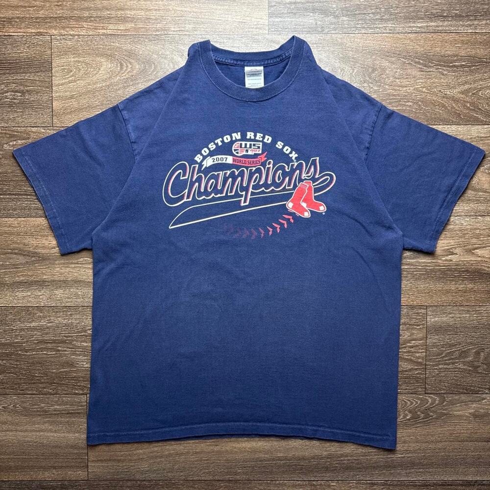 Navy Blue 2007 Boston Red Sox World Series Champions Graphic Tee